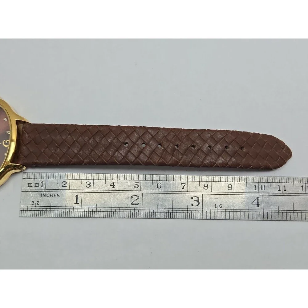 Joan Rivers Classics Womens Brown Dial Gold Tone Oval Sunburst Watch New Battery